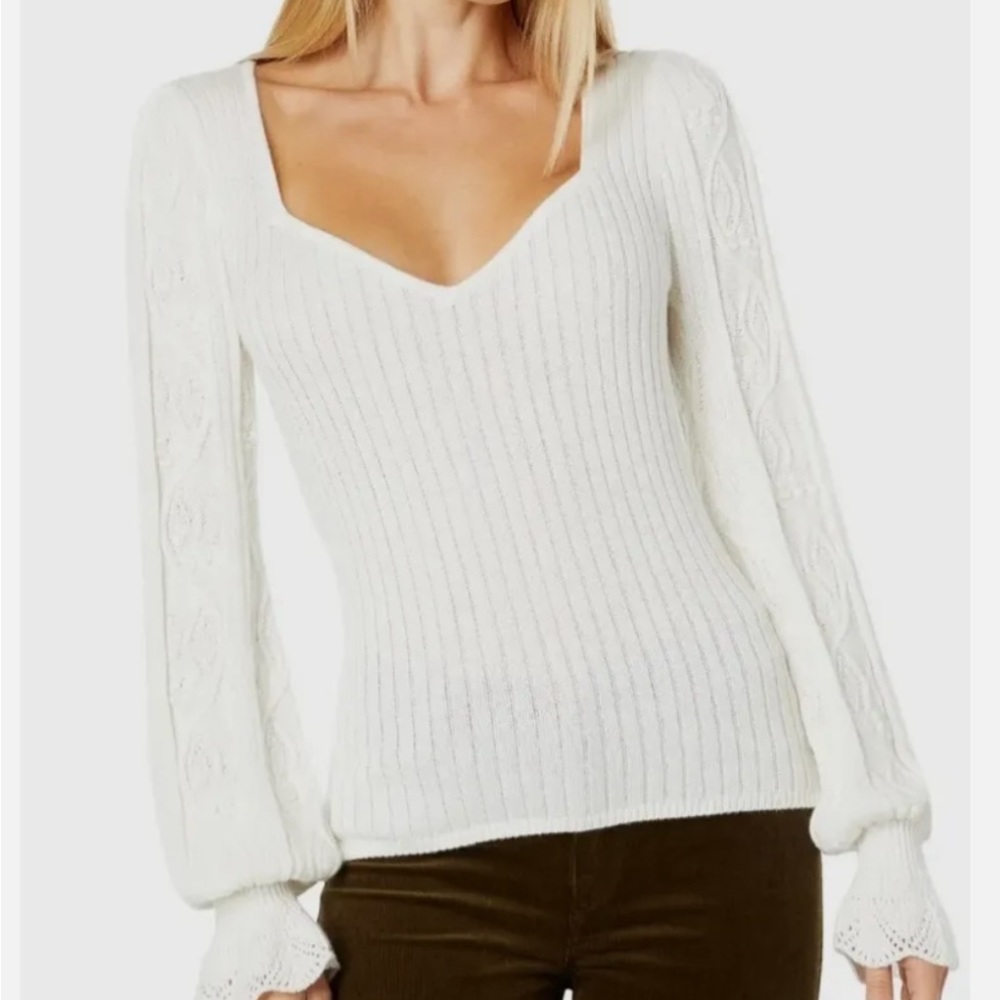 Paige Europa sweater, new without tag, never wore, white, size XS